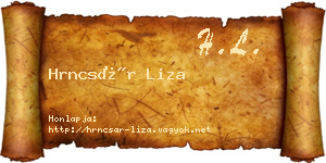 Hrncsár Liza névjegykártya